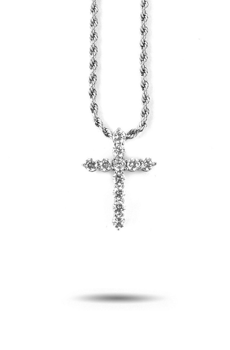 Micro Diamond Cross Necklace - The Gold Gods