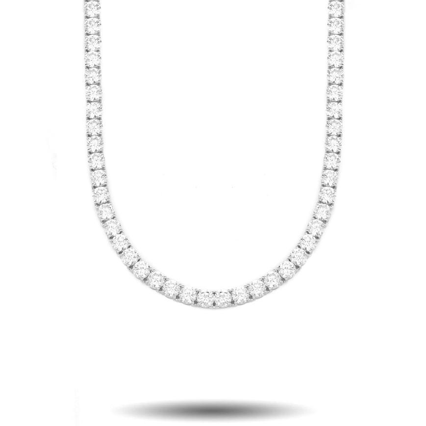 4MM Diamond Tennis Chain in White Gold - The Gold Gods