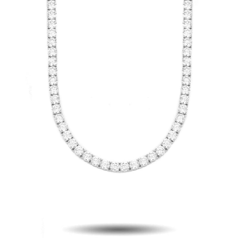 4MM Diamond Tennis Chain in White Gold - The Gold Gods